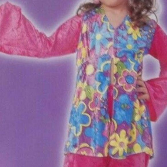 Flower Power 70's Hippie Girls Costume-Medium (10-12) - Picture 3 of 7